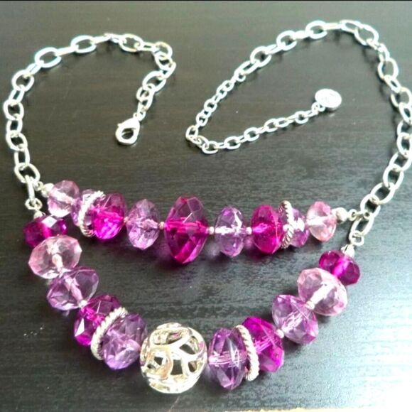 VINTAGE SIGNED NAPIER BEADED 19" NECKLACE - Picture 1 of 8